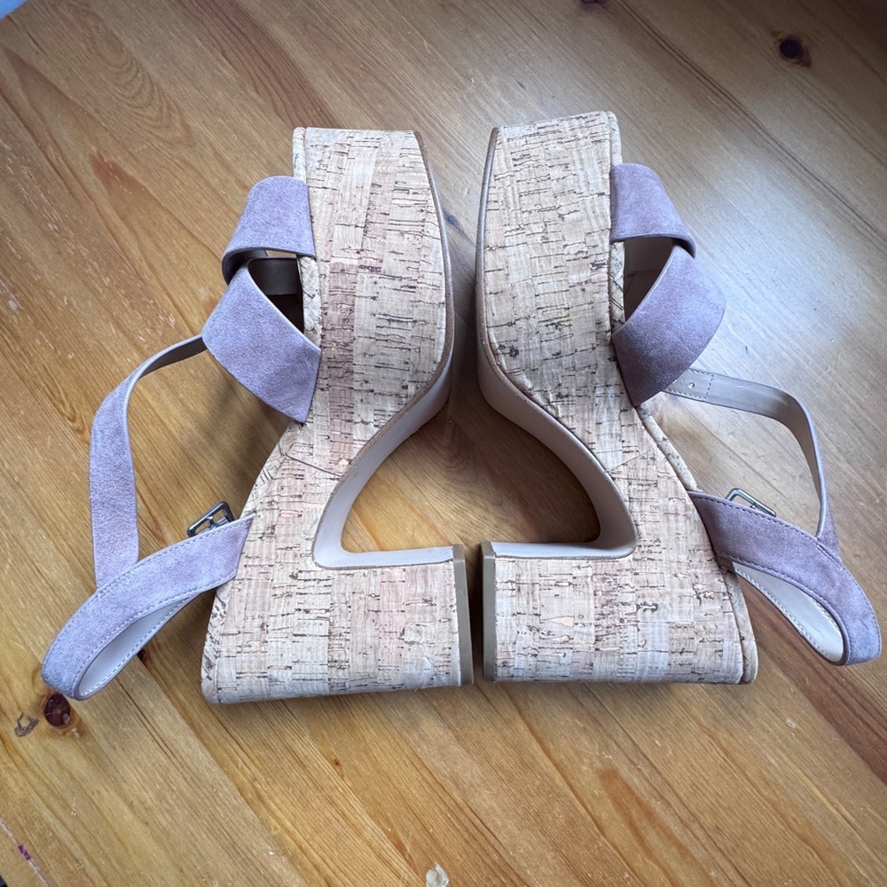 Steve Madden chunky heeled leather beige sandals size 10